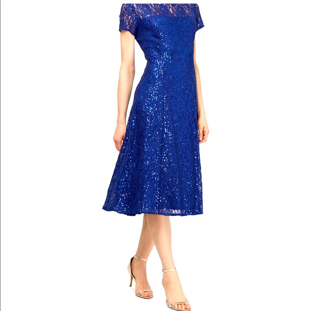NWT Sequined Lace Midi Dress